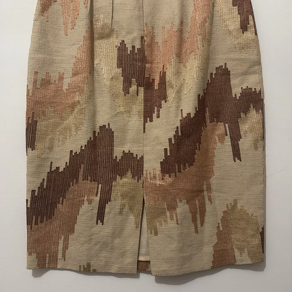 Anthropologie Tracy Reese Ikat Embroidered Pencil Skirt Size 8